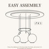 Assembly instructions for Marble Coffee Table with Golden Orbs featuring easy setup guide and components.