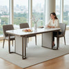 Marble-Effect Coffee Table with Metal Frame