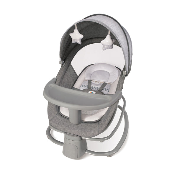 Deluxe Multi Functional 4 in 1 Baby Bassinet with soothing features and plush design for newborns and toddlers.