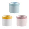 Mini Reusable Cooling Gel Ice Pack trio in pastel colors: blue, yellow, and pink for stylish food storage.