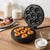 Mini Donut Maker 8-Cavity Donut Baking Machine creating freshly baked mini donuts on a wooden countertop.