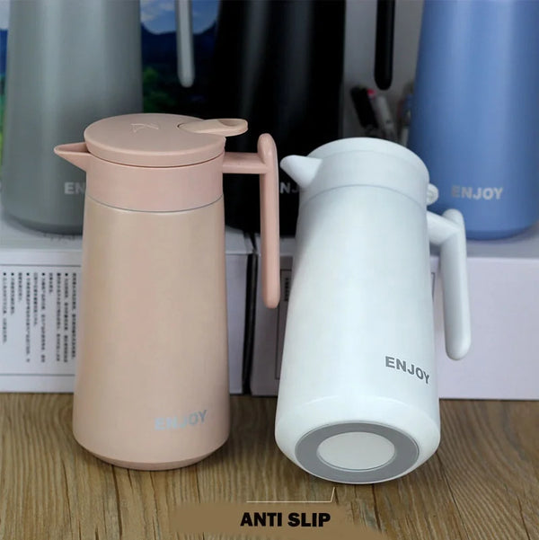 Mocha Exclusive Pot Mini Coffee Maker in pink and white with anti-slip base, designed for convenient brewing.