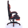 Modern PU Leather Swivel Office Chair in black and red, featuring ergonomic design and adjustable components.