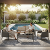 Modern 3 Piece Lounge Suite with Sofa and Armchairs