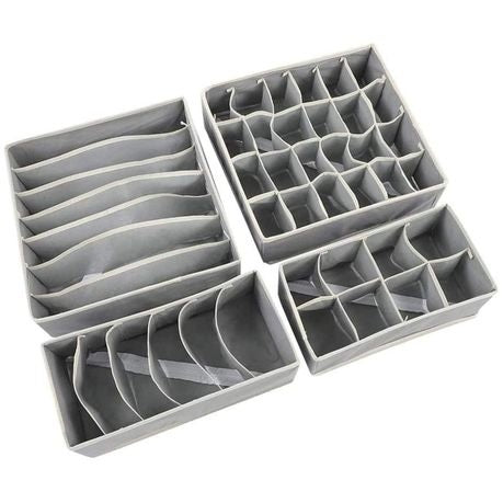 Perfect Dealz Multi-Compartment Drawer Organiser Set – 4-Piece Storage Solution