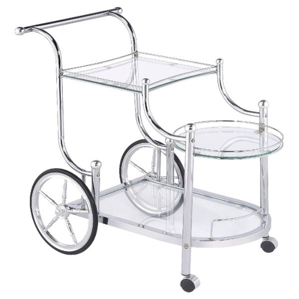 Multi-Level Silver Bar Cart