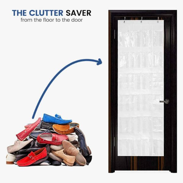 Perfect Dealz Multi-Pocket Hanging Door Organiser with Clear Compartments