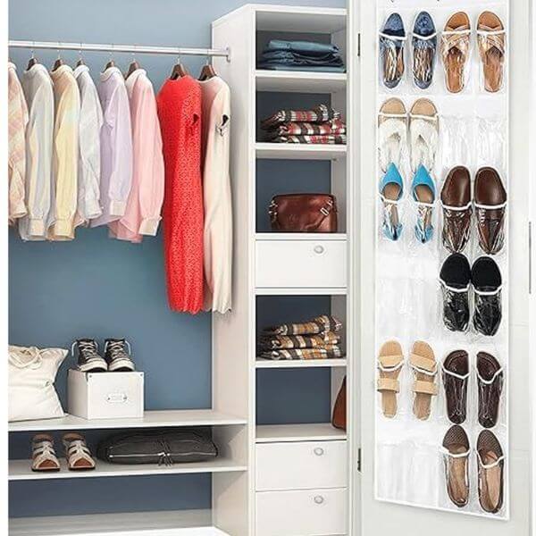 Perfect Dealz Multi-Pocket Hanging Door Organiser with Clear Compartments