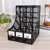 Multifunction Plastic Book Holder Storage Organizer designed for books and stationery organization in a stylish black finish.