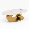 Light Marble Luxury Spheric Oval Coffee Table