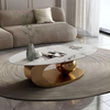 Light Marble Luxury Spheric Oval Coffee Table