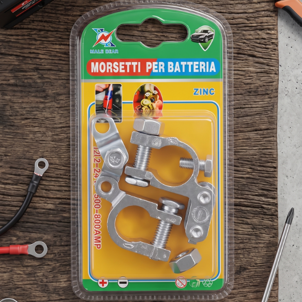 Heavy-Duty Zinc Battery Terminal Clamps