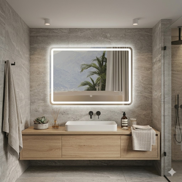 Large Rectangular LED Smart Touch Screen Mirror