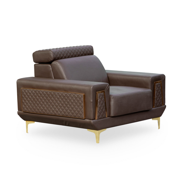 Luxury Quilted Accent Armchair with Wooden Legs featuring a stylish quilted design and comfortable cushioning.