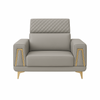 Luxury Quilted Accent Armchair with Wooden Legs featuring a modern design and elegant quilted upholstery.