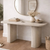 Modern Fluted Pedestal Console Table in a stylish entryway, featuring soft textures and organic tones with decor accents.