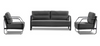 Mason Industrial Executive Office Couch shown with two matching armchairs, ideal for a professional office setting.