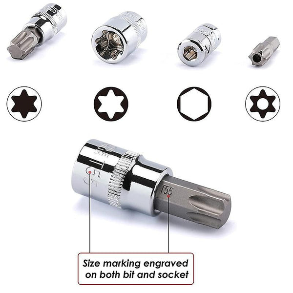 34 Piece Torx and E-Torx Star Socket Set