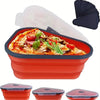 Pizza Silicone Storage Container with pizza slices and lid, perfect for fresh and mess-free storage.