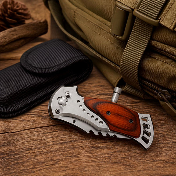 Pocket Folding Knife With Torch