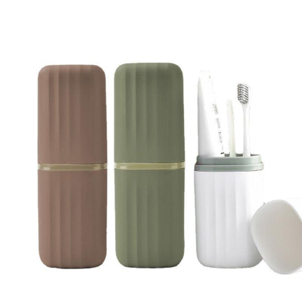 Portable Travel Toothbrush & Mouthwash Storage Cup Set