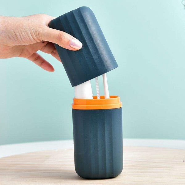 Portable Travel Toothbrush & Mouthwash Storage Cup Set
