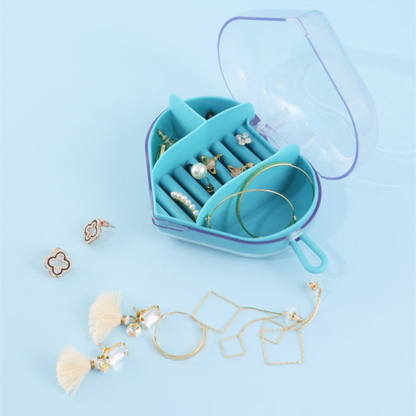 Portable Clear Jewellery Organiser with Heart-Shaped Design