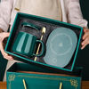 Portable Coffee Ceramic Mug Set With Warming Coaster