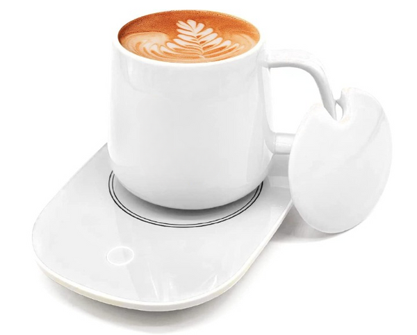 Portable Coffee Ceramic Mug Set With Warming Coaster