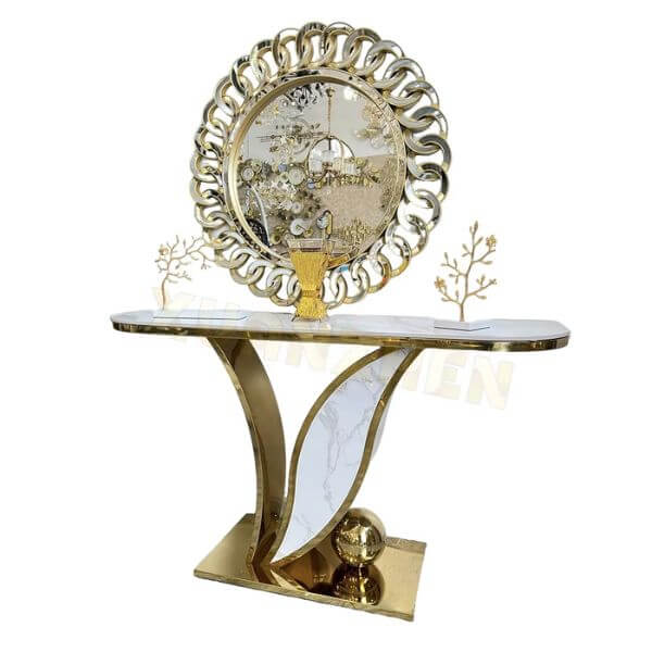 Perfect Dealz Prestige Golden Marble Console Table