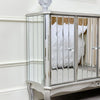 Reflective Hallway Decorative Sideboard with mirrored paneling and antique silver finish