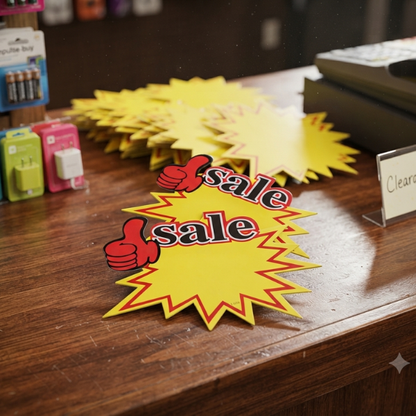 Pack of 10 Blank Star Price Tag Promotional Stickers