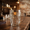 500ml Textured Clear Glass Beer Mug
