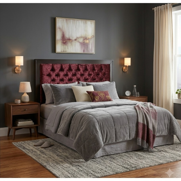 Tufted Upholstered Headboard with Wooden Frame