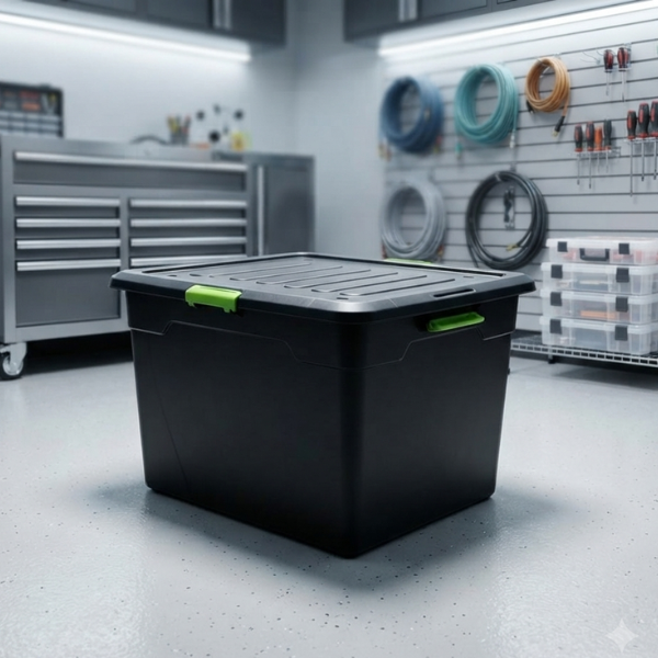 Heavy Duty Plastic Storage Box with Locking Lid