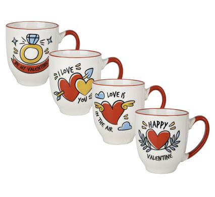 Perfect Dealz Romantic Ceramic Coffee Mug Set – 300ml