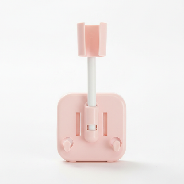 Round Swivel Shower Head Holder Bracket designed in pink, featuring adjustable swivel for optimal shower head positioning.