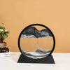 12 inch Round 3D Moving Sand Art Frame showcasing a calming sand landscape, perfect for home or office decor.
