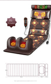 Full Body & Foot Vibration Massage Mat Pad with Heat shown in dark brown PU leather with remote control.