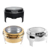 Stainless Steel Single Chafing Dish in black, gold, and silver color options for catering and events.