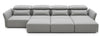 4 Seater Modular Fabric Sectional Sofa in light gray upholstery with adjustable backrests and spacious seating.