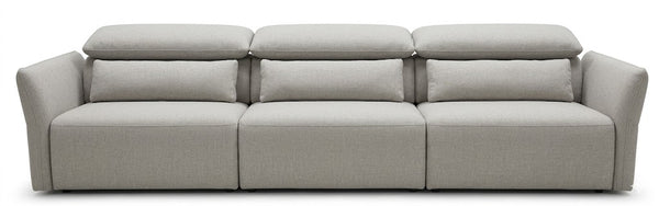 SF-622B Modular Fabric Couch with adjustable headrests and soft gray fabric upholstery