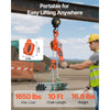 Three-Quarter Ton Manual Lever Chain Hoist lifting heavy materials at a construction site, showcasing its 1650 lbs capacity.