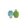 Silicone Travel Bottles Set 90ml 4 pack featuring two colorful squeeze bottles in green and blue.