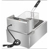 Single Electric Deep Fryer 6L with a removable basket and power cord, designed for easy home frying.