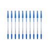 Smooth Retractable Ballpoint Pen 1.0mm Bullet Tip - Blue Ink collection of pens in a row.