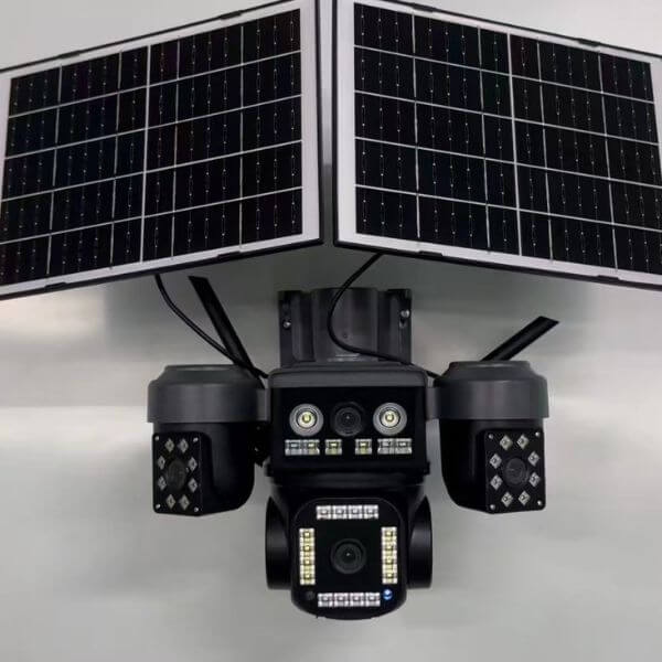 Perfect Dealz Solar-Powered 8MP Outdoor Dome Security Camera with Multi-Lens View