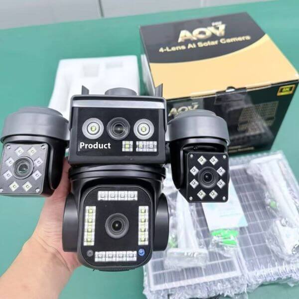 Perfect Dealz Solar-Powered 8MP Outdoor Dome Security Camera with Multi-Lens View
