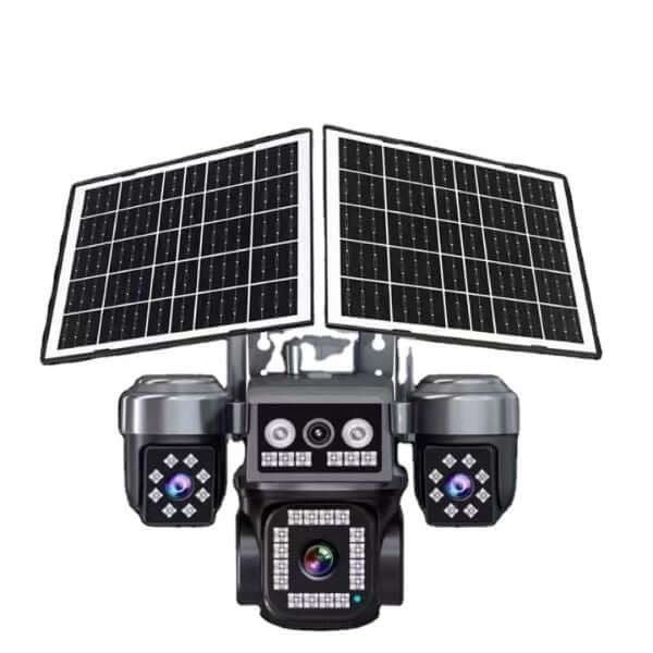 Perfect Dealz Solar-Powered 8MP Outdoor Dome Security Camera with Multi-Lens View