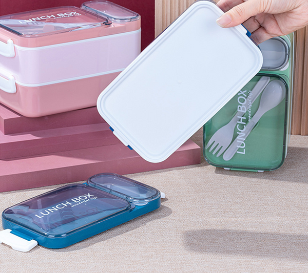 Stackable 800ml Two-Compartment Lunch Box